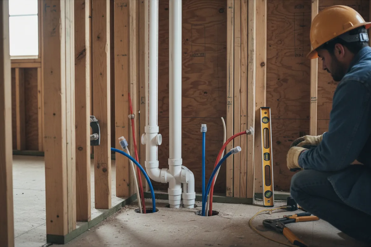 Drain and supply rough-in during Drain Cleaning in Bristow